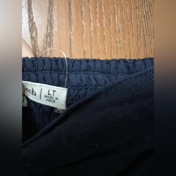 The A&F Emerson Linen-Blend Puff Sleeve Mini Dress Navy Size Large Tall - Picture 8 of 15